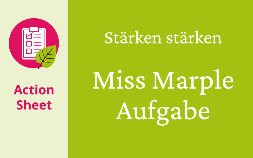 Action Sheet: Miss Marple Aufgabe